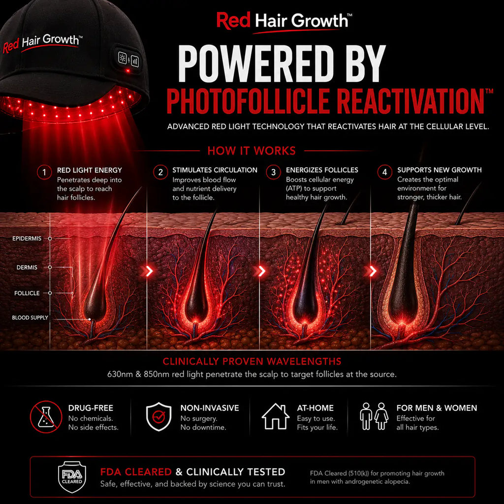 Cappello per la Ricrescita dei Capelli con Luce Rossa - Tecnologia di Fototerapia