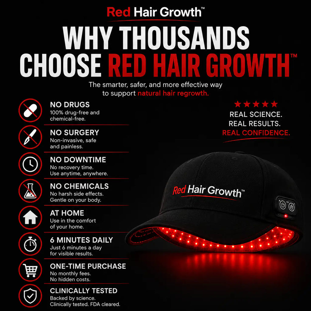 Cappello per la Ricrescita dei Capelli con Luce Rossa - Tecnologia di Fototerapia